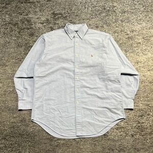 Vintage Polo Ralph Lauren Yarmouth Button Down Shirt Mens XL Blue Oxford Cotton